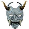 LOCHE Samurai Oni Mask, Japanese Halloween Mask Samurai Hannya Mask, Cosplay Warrior Costume Prop for Halloween Party view 1