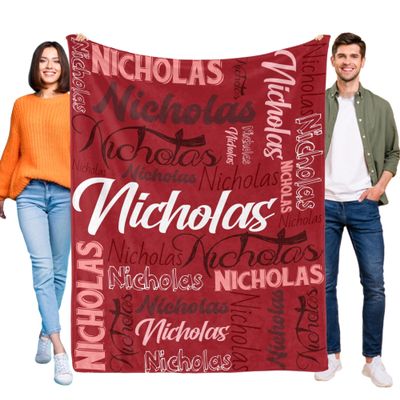 YESCUSTOM Personalized Throw Blanket with Name for Adults Kids Babies,Custom Blankets with Name Baby Blanket Gift for New Mother Toddler Daycare Nursery School Christmas