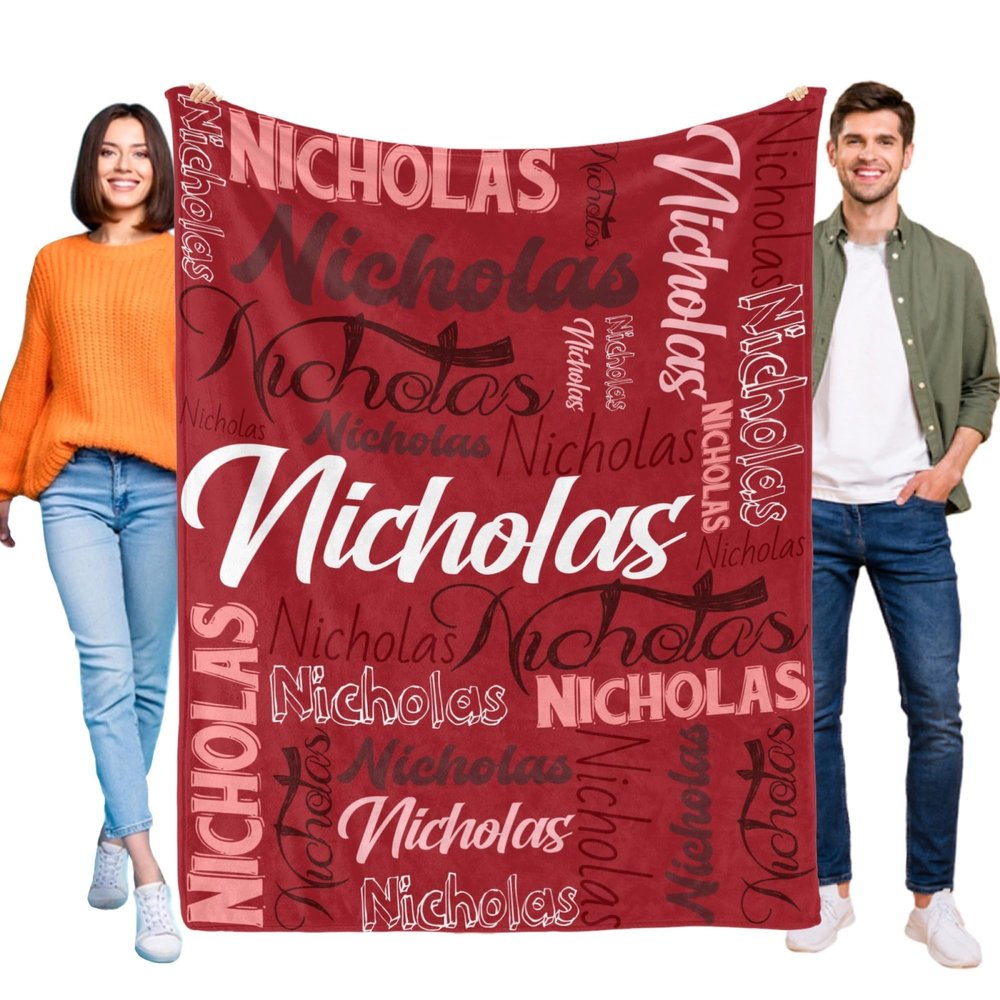 YESCUSTOM Personalized Throw Blanket with Name for Adults Kids Babies,Custom Blankets with Name Baby Blanket Gift for New Mother Toddler Daycare Nursery School Christmas