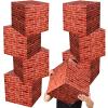 Mototo 8 PCS Brick Party Boxes Paper Cardboard Building Blocks 11.8" Red Video Game Brick Boxes Props Party Favor Centerpiece For Comic Gaming Theme Birthday Christmas Fireplace Decoration view 1