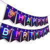 CC HOME Glow Happy Birthday Banner, Glow Party Decoration, Glow in The Dark Letters Theme Party Supplies Boys Girls Kids Home Classroom Baby Showers Birthday Party Decorations Club Bar Hanging Flags view 2