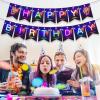 CC HOME Glow Happy Birthday Banner, Glow Party Decoration, Glow in The Dark Letters Theme Party Supplies Boys Girls Kids Home Classroom Baby Showers Birthday Party Decorations Club Bar Hanging Flags view 3