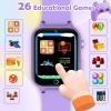 Luyiilo Kids Games Watch, with 26 Puzzle Games, Touch Screen, HD Camera, Alarm Clock, Toys for Ages 4-12 Years Old.Birthday Gift for Boys Girls (Purple) view 4