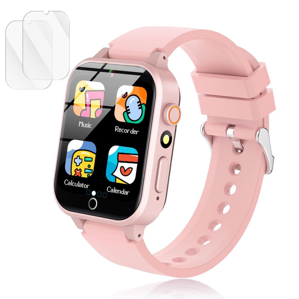Luyiilo Kids Games Watch, with 26 Puzzle Games, Touch Screen, HD Camera, Alarm Clock, Toys for Ages 4-12 Years Old.Birthday Gift for Boys Girls (Soft Pink)