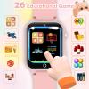 Luyiilo Kids Games Watch, with 26 Puzzle Games, Touch Screen, HD Camera, Alarm Clock, Toys for Ages 4-12 Years Old.Birthday Gift for Boys Girls (Soft Pink) view 3