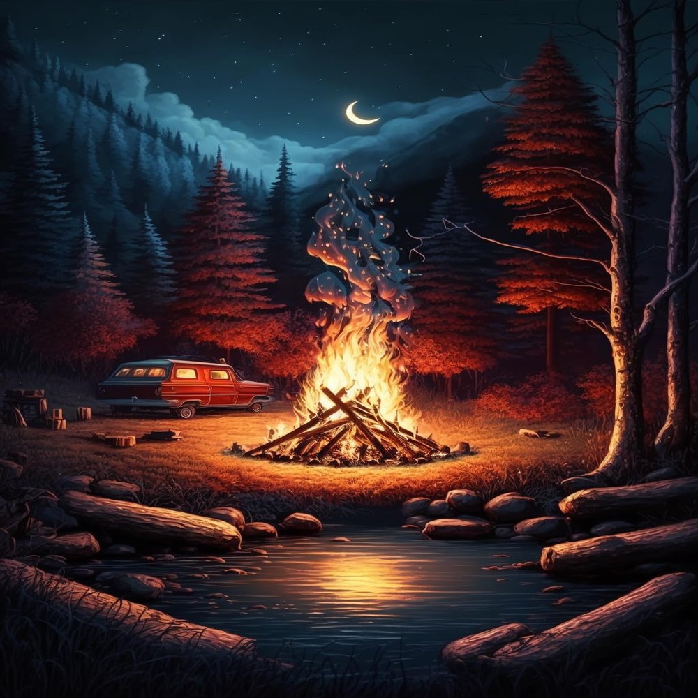 1000 Piece Adult Woodiness Puzzle, Bonfire Party, Puzzle Game Educational Gift, Room Decor