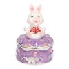 Glomora Purple Rabbit Figurine Trinket Box Hand Painted with Rhinestones Small Jewelry Box for Home Decor and Collectibles view 1