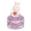 Glomora Purple Rabbit Figurine Trinket Box Hand Painted with Rhinestones Small Jewelry Box for Home Decor and Collectibles view 2