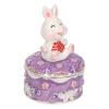 Glomora Purple Rabbit Figurine Trinket Box Hand Painted with Rhinestones Small Jewelry Box for Home Decor and Collectibles view 3