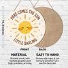 Baby Girl Boy Nursery Wall Decor, Boho Sunshine Nursery Hanging Sign Decor Bohemia Wall Decoration Wood Sign for Kids Bedroom, Playroom, Gift for Newborn Baby Girl Boy Toddler, Here Come The Sun view 2