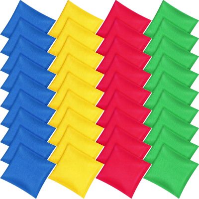 Foilswirl 36 Pcs Nylon Bean Bags for Tossing Small Colorful Cornhole Bean Bags Bulk for Kids Hand Tossing Family Game for Cornhole Party Supplies (5" X 5",Bright Colors)