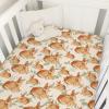 Cute Deer Green Leaves Baby Crib Sheets 52''x28'' Elk Stretchy Crib Mattress Cover for Boy Girl Baby Animal Soft Nursery Toddler Bed Sheet for Standard Crib and Toddler Mattress view 1