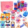 28Pcs Galaxy Slime Set, Cute Animals Cards Stress Relief Fidget Toys for Kids Valentines Day Classroom Gift Exchange, Easter Eggs Stuffer & Party Favors view 1