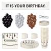 110 PCS It Is Your Birthday Banner Set, The Office Merchandise Banner with Metal Hanging Grommets, Balloons, Plates, Cups, Napkins,Streamer and Tape for Birthday Party Supplies Decorations view 1