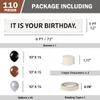 110 PCS It Is Your Birthday Banner Set, The Office Merchandise Banner with Metal Hanging Grommets, Balloons, Plates, Cups, Napkins,Streamer and Tape for Birthday Party Supplies Decorations view 2