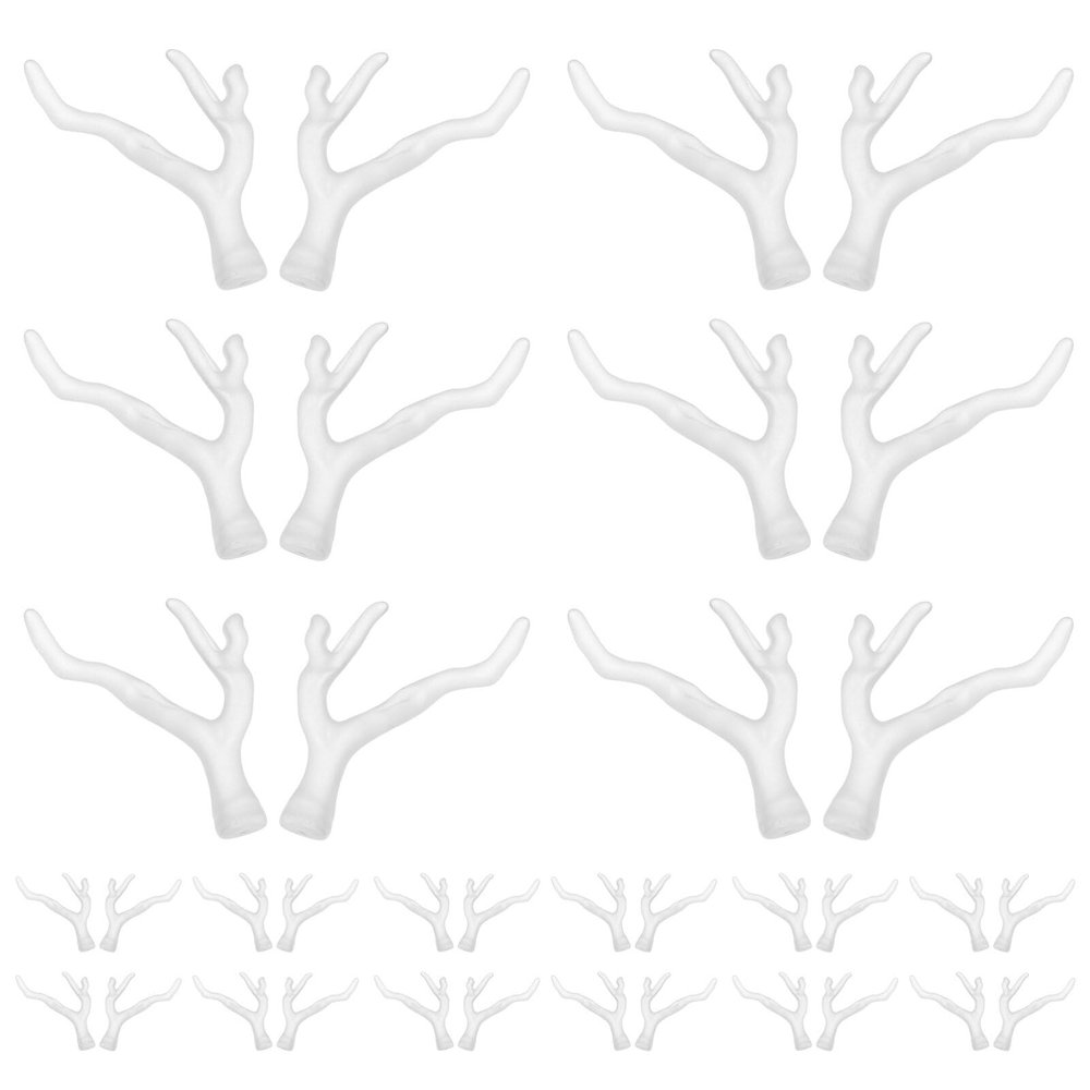 ABOOFAN 50pcs Reindeer Antlers Headband Ornaments Transparent Frosted Craft Supplies for Christmas Hair Accessories and Creative Projects