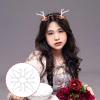 ABOOFAN 50pcs Reindeer Antlers Headband Ornaments Transparent Frosted Craft Supplies for Christmas Hair Accessories and Creative Projects view 2