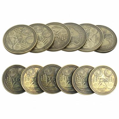 12Pack Yes No Challenge Coin Bulk Decision Maker Divination Collector's Medallion Souvenir Divination Flip Coin Lucky Metal Coins Party Game Supplies