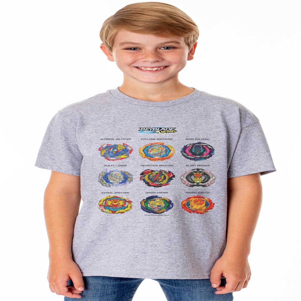 Beyblade Burst TV Show Series Unisex Childs Battle Beyblades Crewneck T-Shirt For Kids (X-Small)