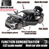 ERBADIHAGO Toy Cars LC500 Model Car 1:32 Diecast Collect Car Toy with Light and Sound Diecast Metal Collectible Model Cars for 3+ Year Old Boys Pull Back Car Gift Toys for Kids Ages 3-8(Black) view 3