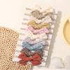 10PCS Doboi Baby Girls Headbands Hair Bows Nylon Linen Hairbands Handmade Hair Accessories for Newborn Infant Toddlers Little Girl and Kids view 3