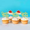 24Pcs Glitter Golden Santa Baby Cupcake Topper Christmas Hat Cupcake Decors view 4