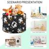 Abstract Football Soccer Pattern Toys Storage Bin with Cotton Rope Large Capacity Clothes Storage Baskets Laundry Hamper Holiday Ornament Box Organizer for Bedroom Bathroom Nursery view 4