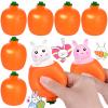 12 Pcs Easter Carrot Rabbit Fidget Toys, Rabbit Squeeze Ball for Kids Relieve Stress, Pop Up Toy for Easter Basket Stuffers view 1