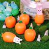 12 Pcs Easter Carrot Rabbit Fidget Toys, Rabbit Squeeze Ball for Kids Relieve Stress, Pop Up Toy for Easter Basket Stuffers view 2