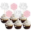 Gyufise 24Pcs Snowflake Oh Baby Cupcake Toppers Glitter Winter Frozen Them Cupcake Picks Baby Shower Cake Decorations for Snowflake Them Gender Reveal Christmas Kids Birthday Party Supplies Pink view 1