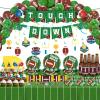 168 Pcs Football Party Decorations, 2026 Football Party Supplies, Includes Tablecloth, Plates, Napkin, Balloons and Banner for Football Birthday Party Gameday Decor view 1