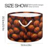 AMmao Funny Basketball Toys Storage Bin with Cotton Rope Large Capacity Clothes Storage Baskets Laundry Hamper Holiday Ornament Box Organizer for Bedroom Bathroom Nursery view 2