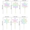 Gyufise 36Pcs Snowflake Cupcake Toppers Glitter Winter Frozen Cupcake Picks Snowflake Cake Decorations for Winter Wonderland Baby Shower Birthday Christmas Party Supplies Laser Silver view 3