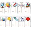 30 PCS Double Sided Science Cupcake Toppers - Astronomy, Biology, Chemistry, Physics Cake Decorations for Kids Birthday Party Supplies view 2