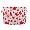 AMmao Red Maple Leaf Pattern Toys Storage Bin with Cotton Rope Large Capacity Clothes Storage Baskets Laundry Hamper Holiday Ornament Box Organizer for Bedroom Bathroom Nursery view 1