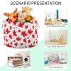 AMmao Red Maple Leaf Pattern Toys Storage Bin with Cotton Rope Large Capacity Clothes Storage Baskets Laundry Hamper Holiday Ornament Box Organizer for Bedroom Bathroom Nursery view 4