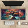Playmat with Zones for MTG Magic The Gathering, 24 x 14 inches Stitched TCG Card Play Mat Commander Board Game Mats Smooth Rubber Surface Battle Game Desk Mat, Fantasy Tree view 2