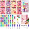 28 Pack Valentines Day Gifts for Kids Classroom Include Valentines Day Cards & School 5 in 1 Stacking Bear Pencils Kids Stationery for Classroom School Valentines Party Favors Valentine Exchange Gifts view 1