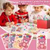28 Pack Valentines Day Gifts for Kids Classroom Include Valentines Day Cards & School 5 in 1 Stacking Bear Pencils Kids Stationery for Classroom School Valentines Party Favors Valentine Exchange Gifts view 4