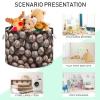 AMmao Baseball Pattern Toys Storage Bin with Cotton Rope Large Capacity Clothes Storage Baskets Laundry Hamper Holiday Ornament Box Organizer for Bedroom Bathroom Nursery view 4
