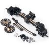 RCHUBAM RC Front & Rear Axle Set Metal Complete Axle with Steering Weights for 1/24 Axial SCX24 RC Crawler Deadbolt C10 Bronco Upgrades Accessories Part (Front Axle) view 2