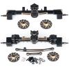 RCHUBAM RC Front & Rear Axle Set Metal Complete Axle with Steering Weights for 1/24 Axial SCX24 RC Crawler Deadbolt C10 Bronco Upgrades Accessories Part (Front Axle) view 4