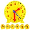 Henoyso 6 Pcs Teaching Clock for Kids 4'' Clocks Classroom Set, Yellow view 1