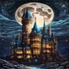 Moonlight Starry Night Castle - 200 Piece Rounded Corner Wooden Puzzles for Adults & Elderly - Modern Home Decor - Wall Art - Unique Gift - 14x10inch view 1