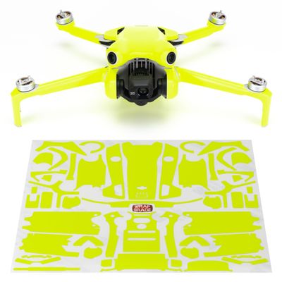 WRAPGRADE Skin Stickers Compatible with DJI Mini 4 Pro | Full Wrap (Neon Yellow)