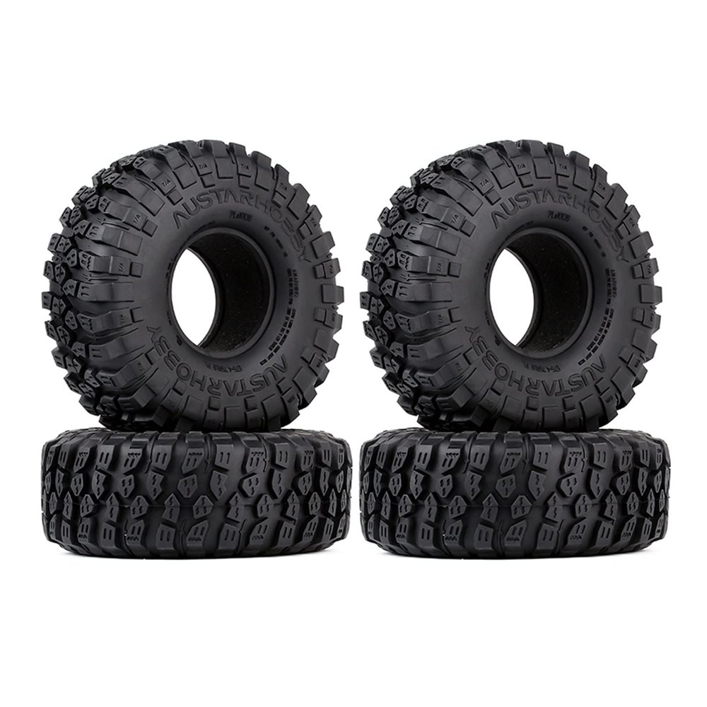 4Pcs 121 * 45MM Soft Rubber Tyre 1.9" Wheel Rock Terrain Tire for 1/10 RC Crawler Car for for Traxxas TRX-4 Axial SCX10 90046 Modification Accessories