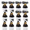 12Pcs Sagittarius Cake Topper, Big Sagittarius Energy/Sagittarius Season, 12 Constellation December November Birthday Cupcake Decoration, Horoscope Astrology Birthday Party Supplies, Black Glitter view 1
