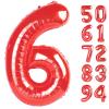 Red 6 Balloon, Number Balloon 40 Inch for Red Party Supplies 6th Balloons for Birthday, 6 Birthday Balloon, Number 6 Balloon view 1