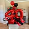 Red 6 Balloon, Number Balloon 40 Inch for Red Party Supplies 6th Balloons for Birthday, 6 Birthday Balloon, Number 6 Balloon view 3