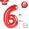 Red 6 Balloon, Number Balloon 40 Inch for Red Party Supplies 6th Balloons for Birthday, 6 Birthday Balloon, Number 6 Balloon view 4